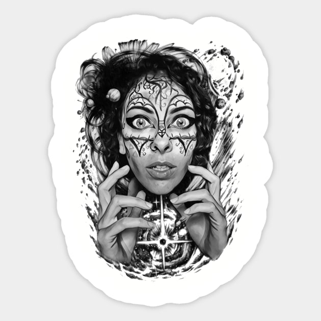black and white grim Sticker by Rotn reviews